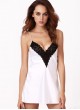 White Seduction Sleepwear Lace Nightdress +Satin Thong
